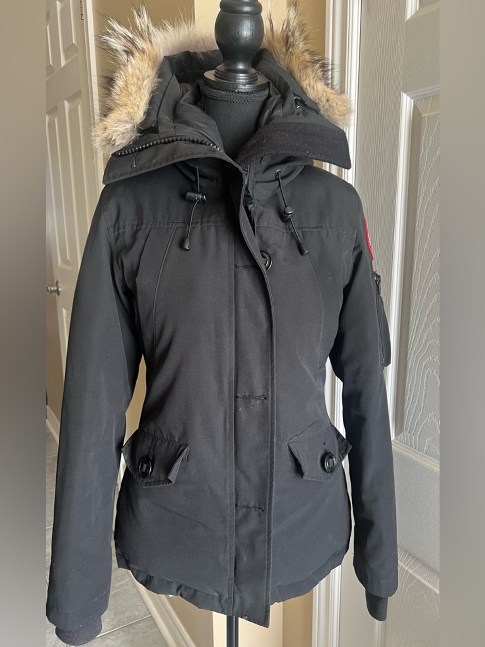 Canada Goose Women's Black Parka with removable Fur Trim Hood